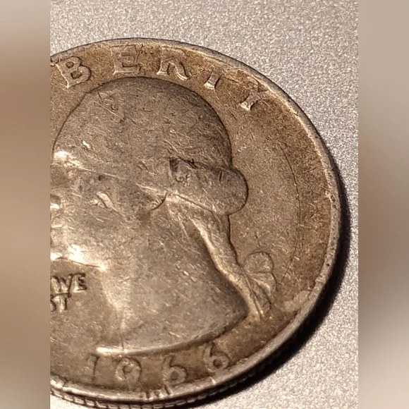 1966 Quarter Dollar Liberty Coin Errors No Mint Mark Letters Parts Flat By Rim